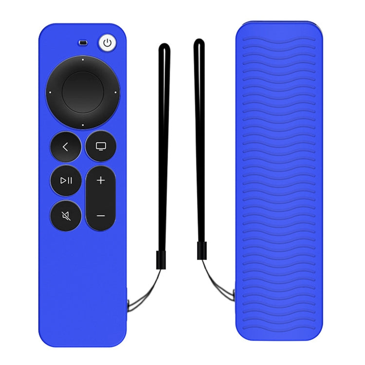 Silicone Protective Case Cover For Apple TV 4K 4th Siri Remote Controller — Blue