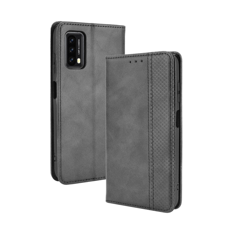 Magnetic Buckle Retro Crazy Horse Texture Horizontal Flip Leather Case with Holder & Card Slots & Photo Frame