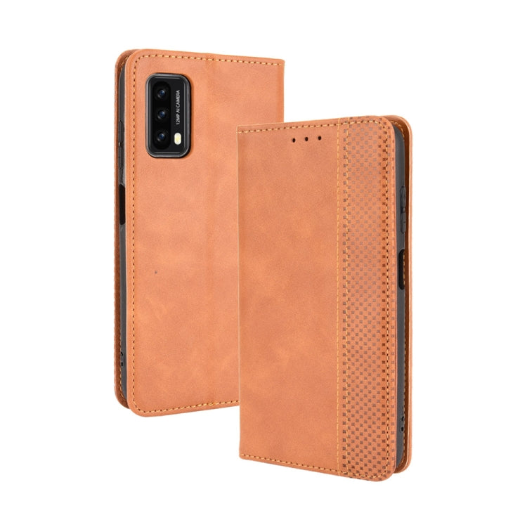 Magnetic Buckle Retro Crazy Horse Texture Horizontal Flip Leather Case with Holder & Card Slots & Photo Frame