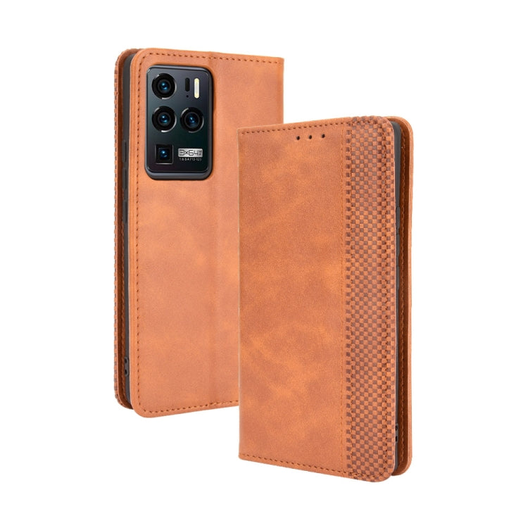 Magnetic Buckle Retro Crazy Horse Texture Horizontal Flip Leather Case with Holder & Card Slots & Photo Frame