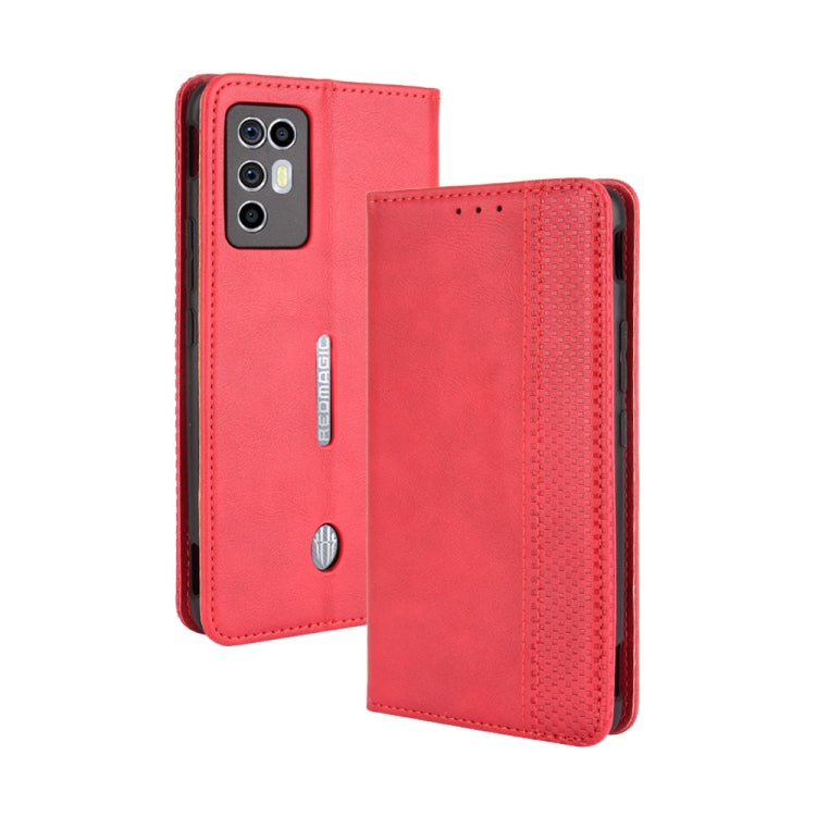 Magnetic Buckle Retro Crazy Horse Texture Horizontal Flip Leather Case with Holder & Card Slots & Photo Frame