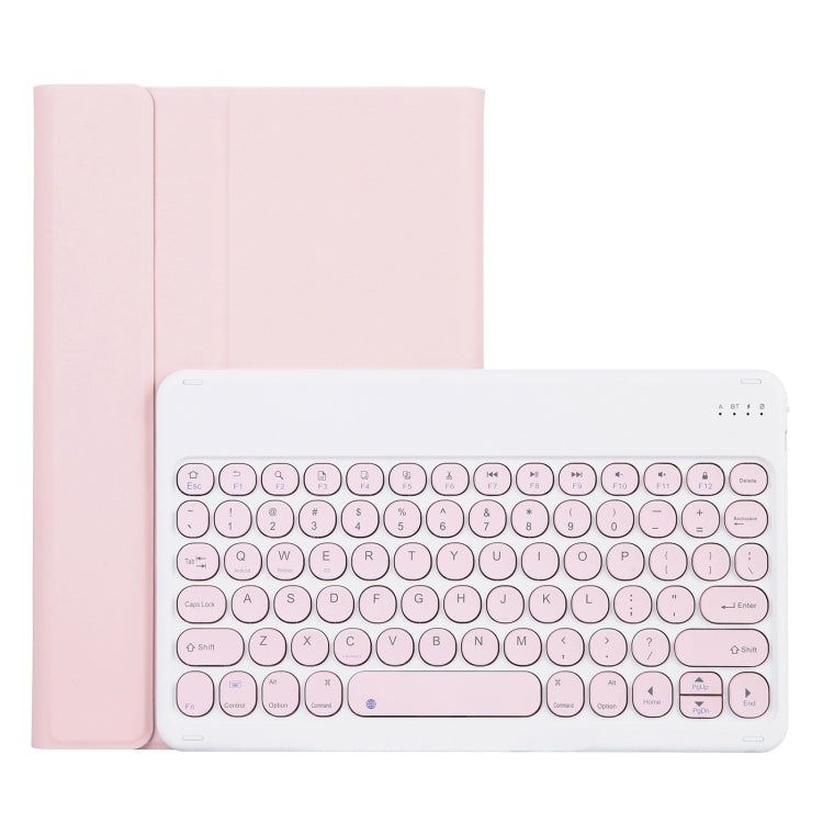 YAM13 Lambskin Texture Detachable Round Keycap Bluetooth Keyboard Leather Case with Holder — view 9