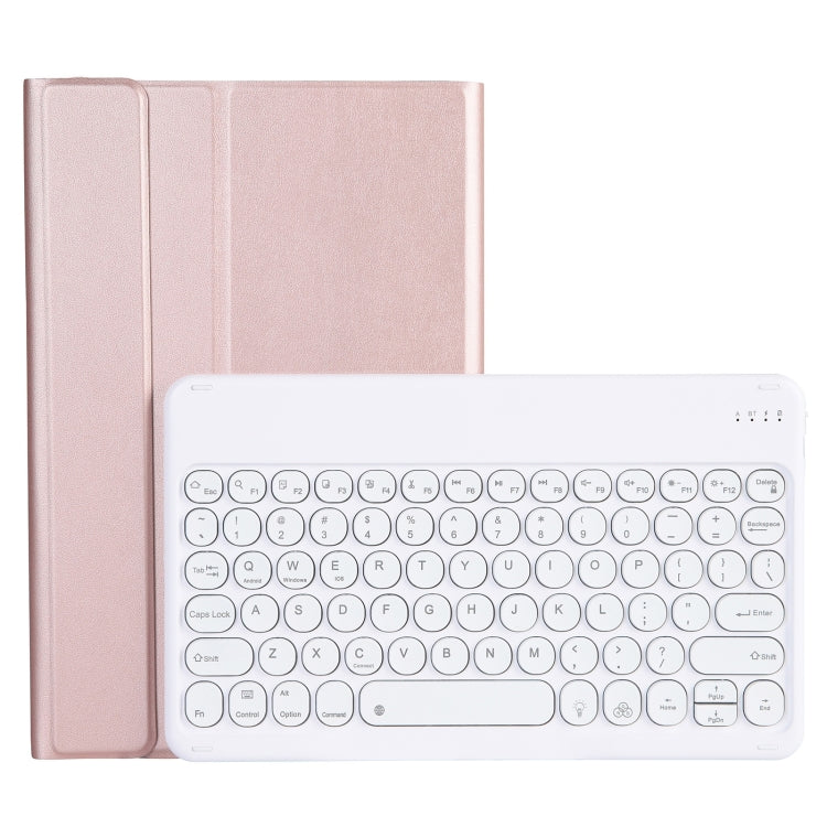 YAM13 Backlight Style Lambskin Texture Detachable Round Keycap Bluetooth Keyboard Leather Case with Holder — For Lenovo Pad Pro 11.5 inch 2021 TB-J716F
