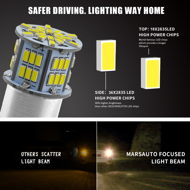 1 Pair E0052 9-14V 1156-54SMD-2835 6000K 1080LM White Light Car Decoding Turn Signal Reversing Light — view 7