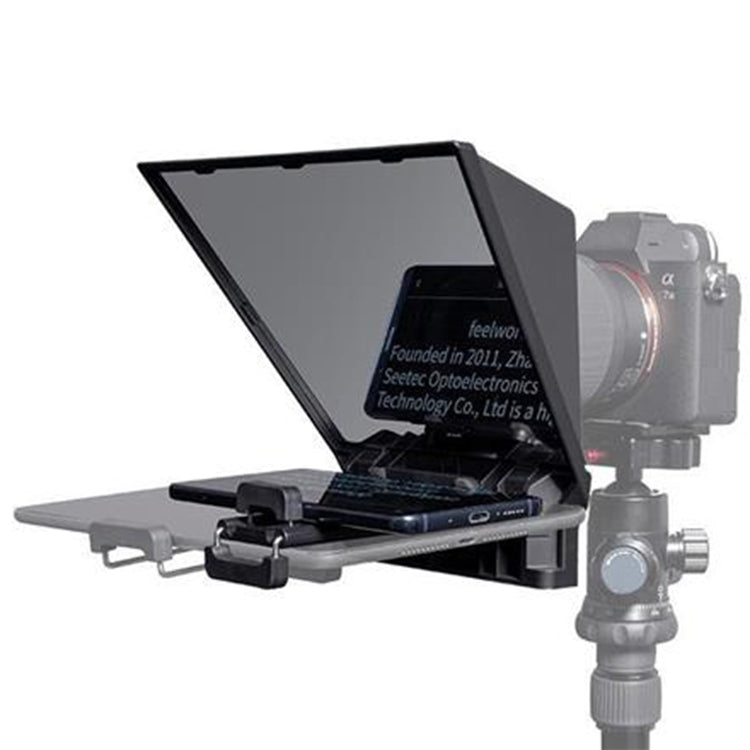 FEELWORLD TP2 Portable Teleprompter with Bluetooth Remote Control Lens Adapter Ring For SLR Camera