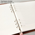 B5 Faux Leather Loose-leaf Grid Notebook — view 16