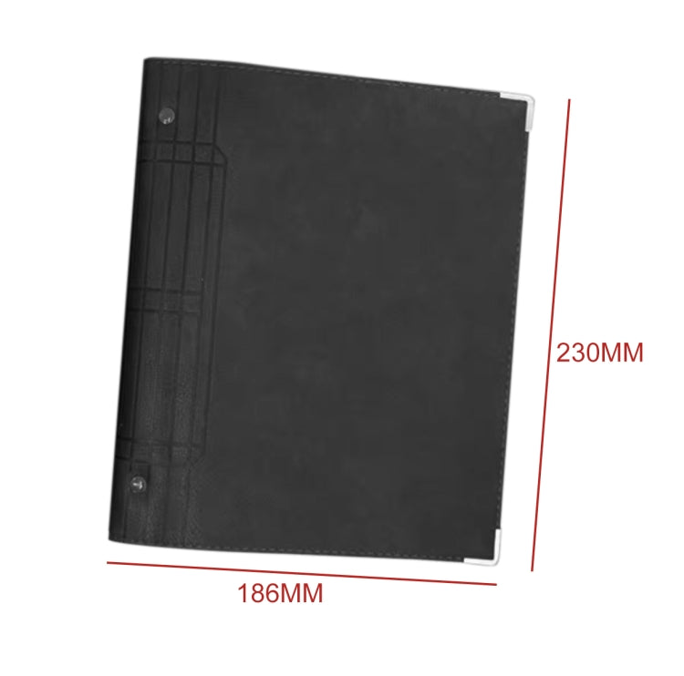 A5 Faux Leather Loose-leaf Grid Notebook — Checkered Core