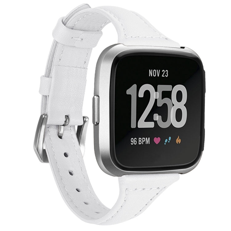 For Fitbit Versa 2 Smart Watch Genuine Leather Wrist Strap Watchband, Shrink Version