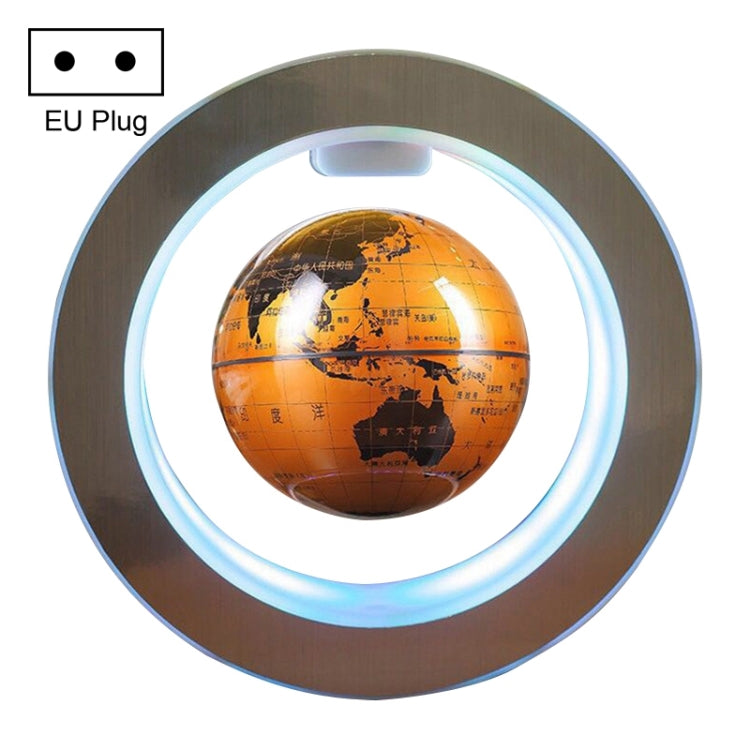 Living Room Desktop Decorations Magnetic Levitation Globe with LED Light — Silver Black