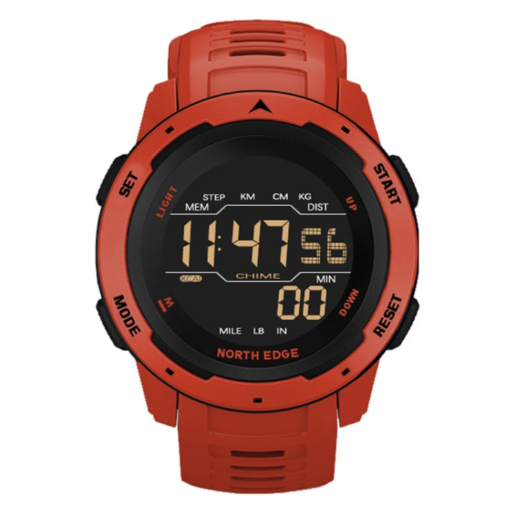NORTH EDGE Mars Men Luminous Digital Waterproof Smart Sports Watch, Support Alarm Clock & Countdown & Sports Mode — Yellow