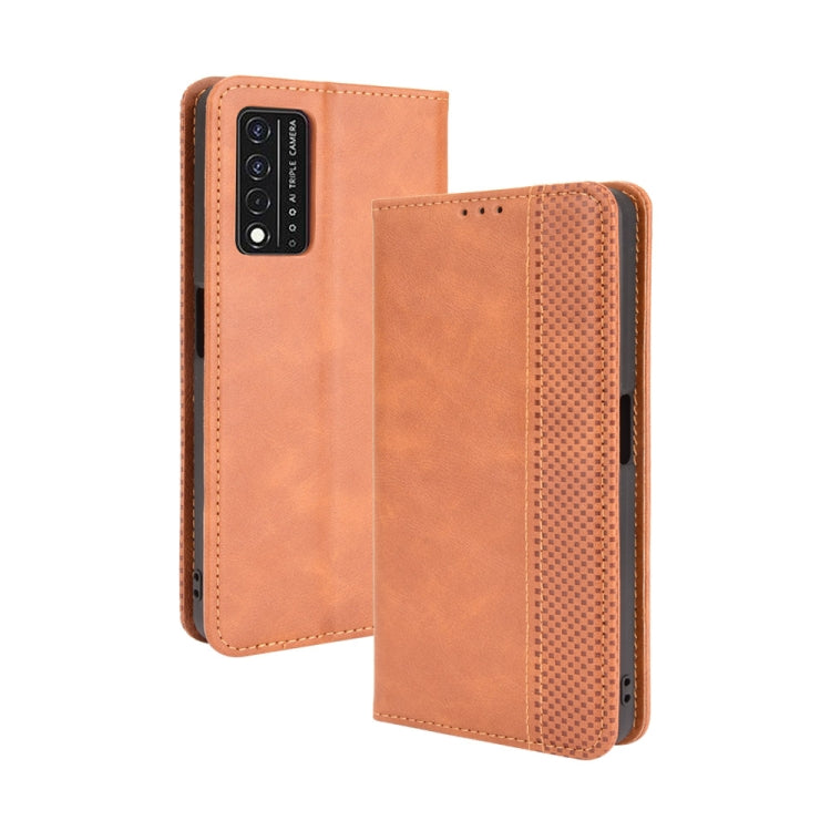 Magnetic Buckle Retro Crazy Horse Texture Horizontal Flip Leather Case with Holder & Card Slots & Photo Frame