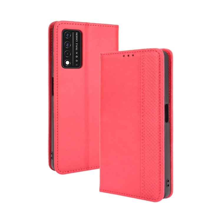 Magnetic Buckle Retro Crazy Horse Texture Horizontal Flip Leather Case with Holder & Card Slots & Photo Frame