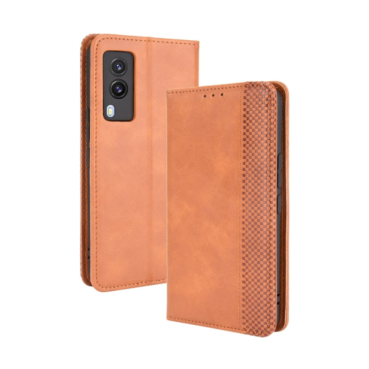 Magnetic Buckle Retro Crazy Horse Texture Horizontal Flip Leather Case with Holder & Card Slots & Photo Frame