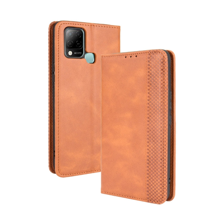 Magnetic Buckle Retro Crazy Horse Texture Horizontal Flip Leather Case with Holder & Card Slots & Photo Frame