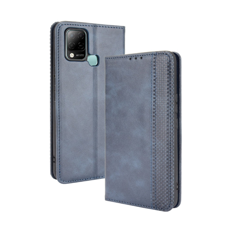 Magnetic Buckle Retro Crazy Horse Texture Horizontal Flip Leather Case with Holder & Card Slots & Photo Frame