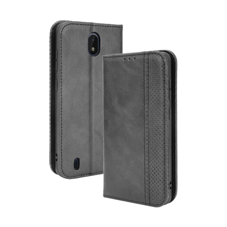 Magnetic Buckle Retro Crazy Horse Texture Horizontal Flip Leather Case with Holder & Card Slots & Photo Frame