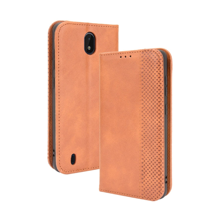 Magnetic Buckle Retro Crazy Horse Texture Horizontal Flip Leather Case with Holder & Card Slots & Photo Frame