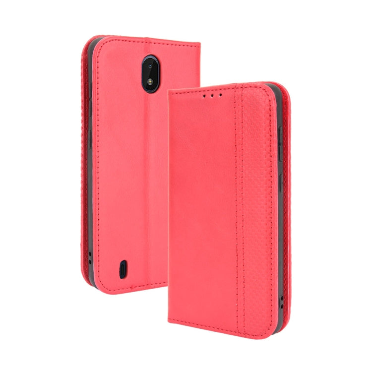 Magnetic Buckle Retro Crazy Horse Texture Horizontal Flip Leather Case with Holder & Card Slots & Photo Frame