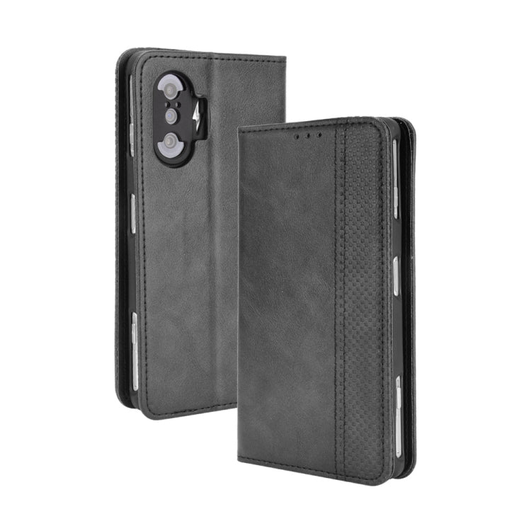 Magnetic Buckle Retro Crazy Horse Texture Horizontal Flip Leather Case with Holder & Card Slots & Photo Frame