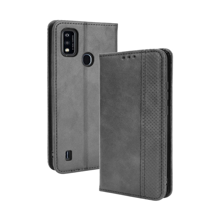 Magnetic Buckle Retro Crazy Horse Texture Horizontal Flip Leather Case with Holder & Card Slots & Photo Frame
