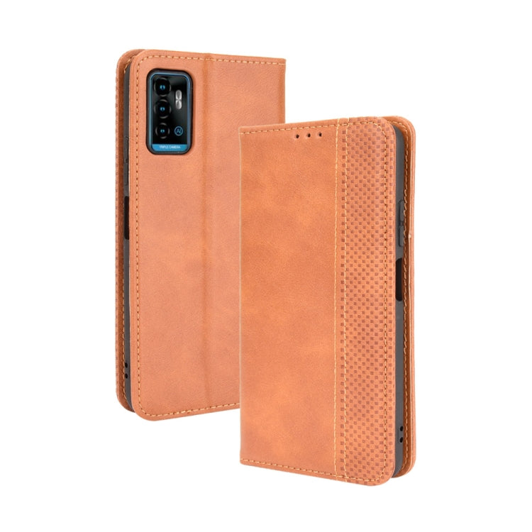 Magnetic Buckle Retro Crazy Horse Texture Horizontal Flip Leather Case with Holder & Card Slots & Photo Frame