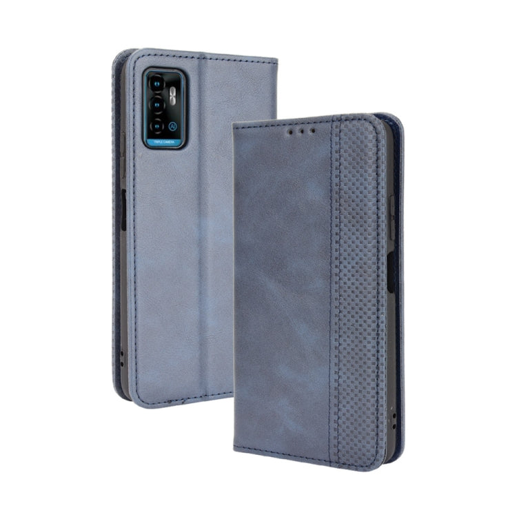 Magnetic Buckle Retro Crazy Horse Texture Horizontal Flip Leather Case with Holder & Card Slots & Photo Frame