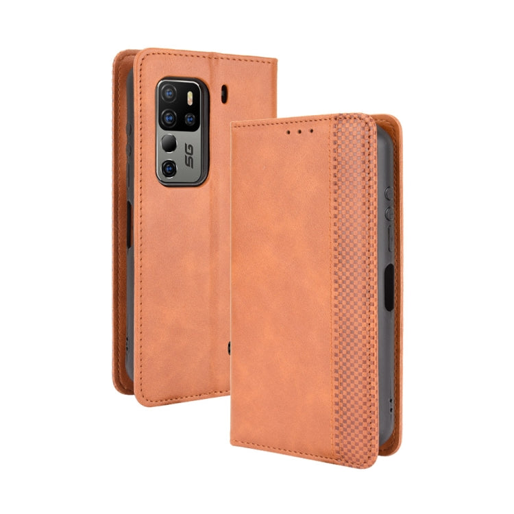 Magnetic Buckle Retro Crazy Horse Texture Horizontal Flip Leather Case with Holder & Card Slots & Photo Frame