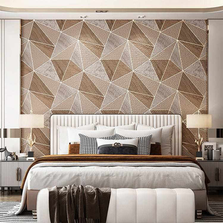 Home Geometric Wallpaper Deerskin Velvet Non-self-adhesive Thickened Wallpaper — Lake Blue