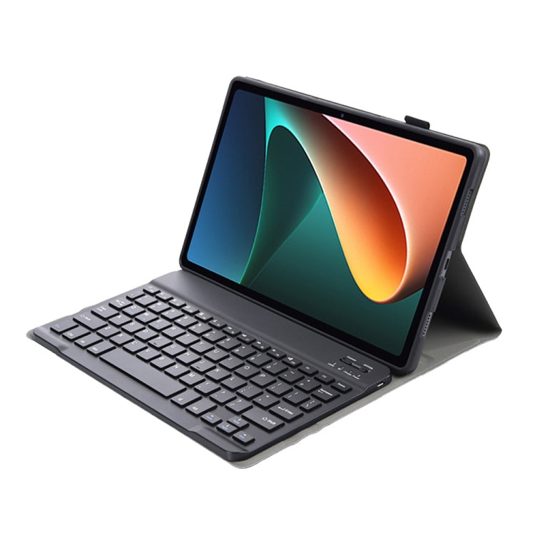 AN05 Ultra-thin Detachable Lambskin Texture TPU Bluetooth Keyboard Leather Case with Holder For Xiaomi Pad 5 / 5 Pro — Purple