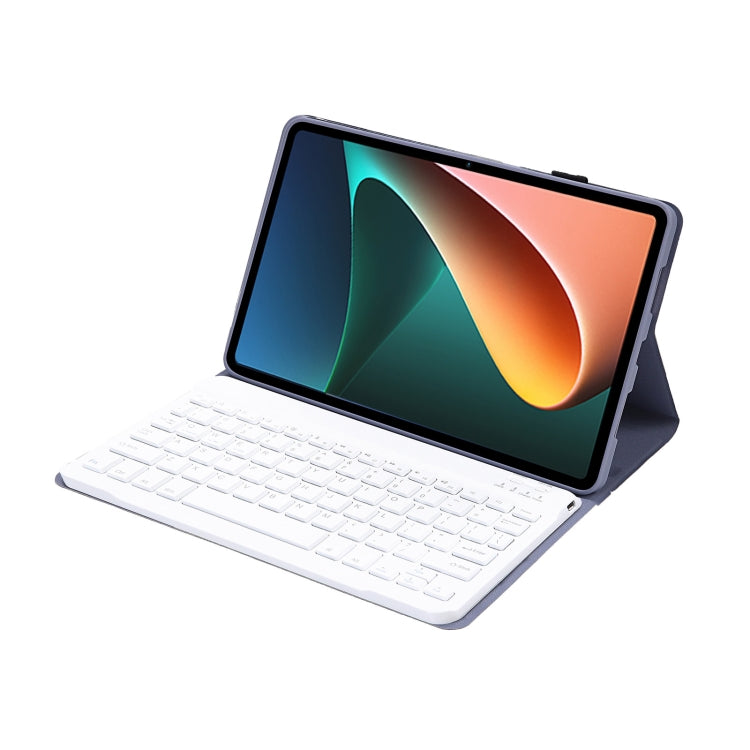AN05 Ultra-thin Detachable Lambskin Texture TPU Bluetooth Keyboard Leather Case with Holder For Xiaomi Pad 5 / 5 Pro — Dark Green