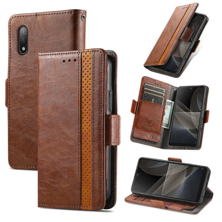 CaseNeo Business Splicing Dual Magnetic Buckle Horizontal Flip PU Leather Case with Holder & Card Slots & Wallet