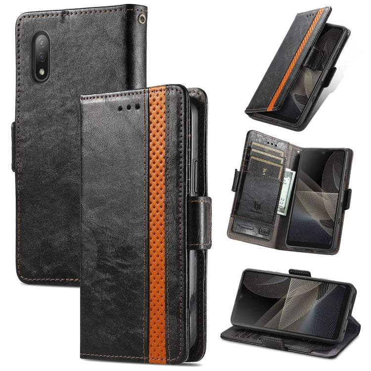 CaseNeo Business Splicing Dual Magnetic Buckle Horizontal Flip PU Leather Case with Holder & Card Slots & Wallet