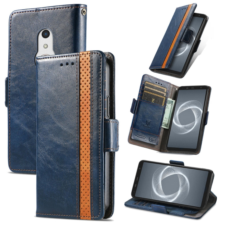 CaseNeo Business Splicing Dual Magnetic Buckle Horizontal Flip PU Leather Case with Holder & Card Slots & Wallet
