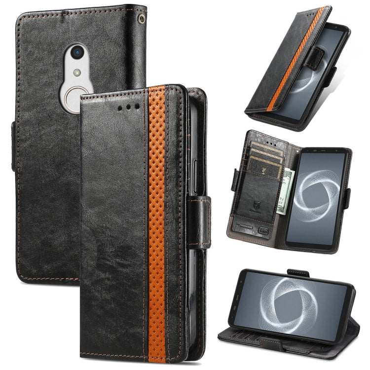 CaseNeo Business Splicing Dual Magnetic Buckle Horizontal Flip PU Leather Case with Holder & Card Slots & Wallet