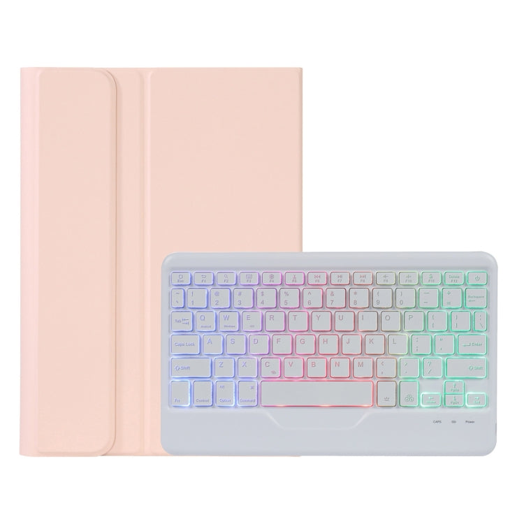 AN05BS Ultra-thin Tri-color Backlight Detachable Lambskin Texture TPU Bluetooth Keyboard Leather Case with Holder For Xiaomi Pad 5 / 5 Pro — EDA001960801B