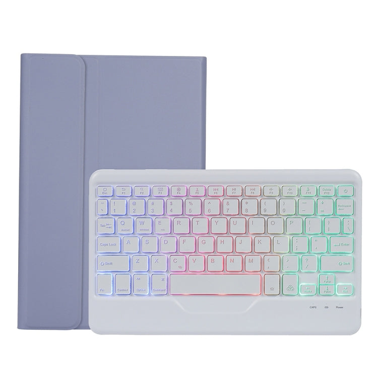 AN05BS Ultra-thin Tri-color Backlight Detachable Lambskin Texture TPU Bluetooth Keyboard Leather Case with Holder For Xiaomi Pad 5 / 5 Pro — EDA001960801D