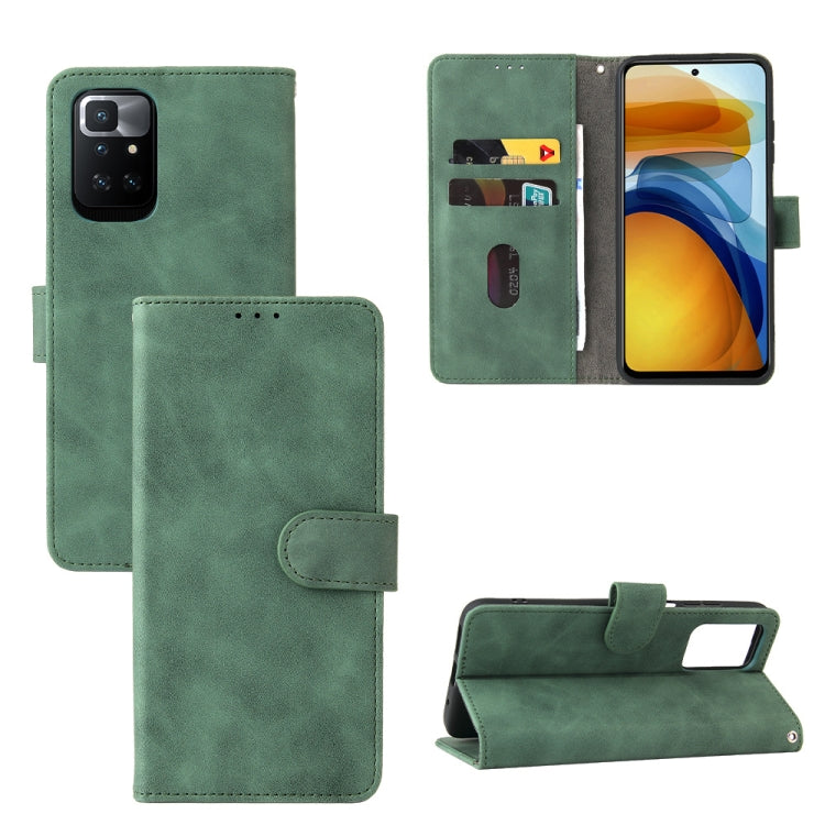 Solid Color Skin Feel Magnetic Buckle Horizontal Flip Calf Texture PU Leather Case with Holder & Card Slots & Wallet