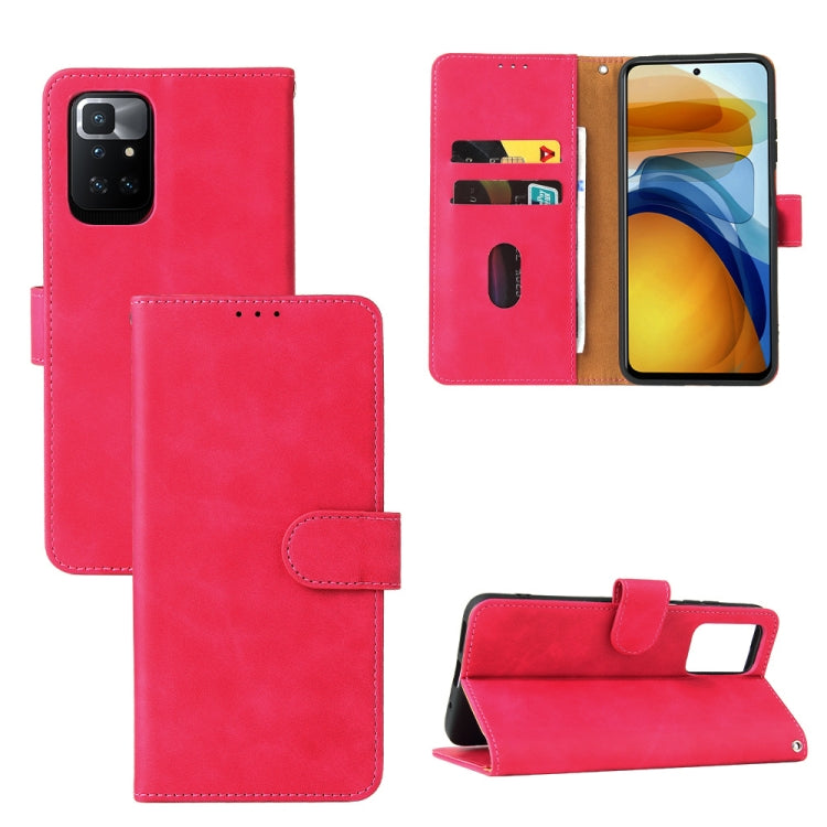 Solid Color Skin Feel Magnetic Buckle Horizontal Flip Calf Texture PU Leather Case with Holder & Card Slots & Wallet