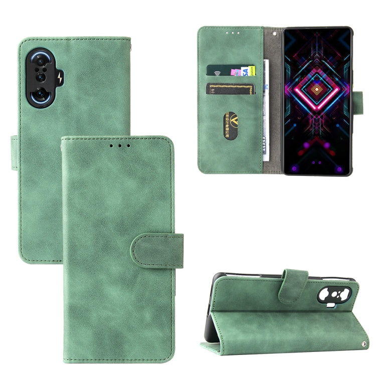 Solid Color Skin Feel Magnetic Buckle Horizontal Flip Calf Texture PU Leather Case with Holder & Card Slots & Wallet