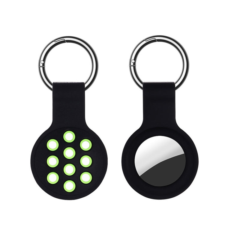 Dual-color Shockproof Silicone Protective Cover Case with Keychain Hook Loop — Red Black