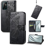 Butterfly Love Flowers Embossed Horizontal Flip Leather Case with Holder & Card Slots & Wallet & Lanyard
