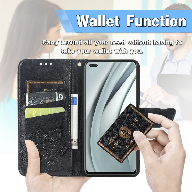 Butterfly Love Flowers Embossed Horizontal Flip Leather Case with Holder & Card Slots & Wallet & Lanyard