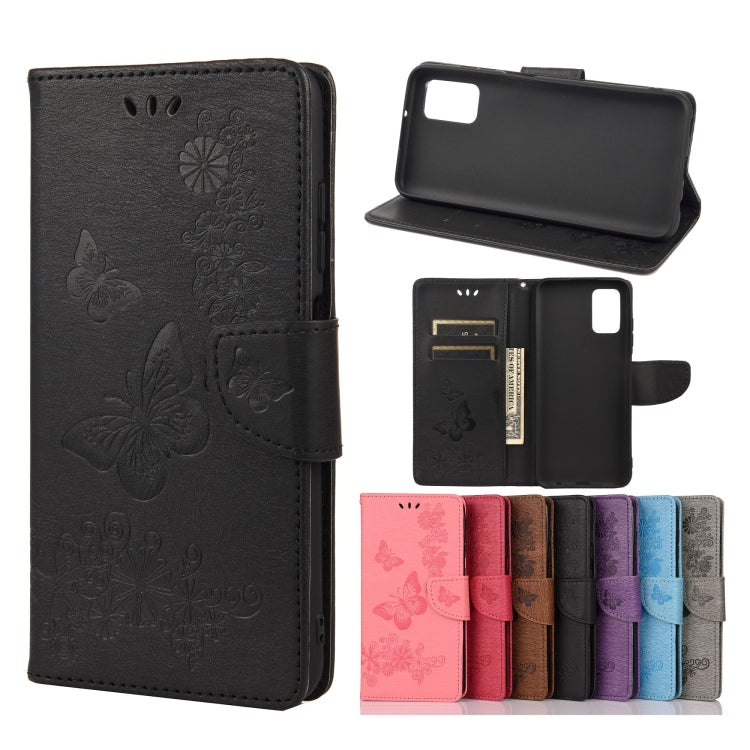 Vintage Embossed Floral Butterfly Pattern Horizontal Flip Leather Case with Card Slot & Holder & Wallet & Lanyard