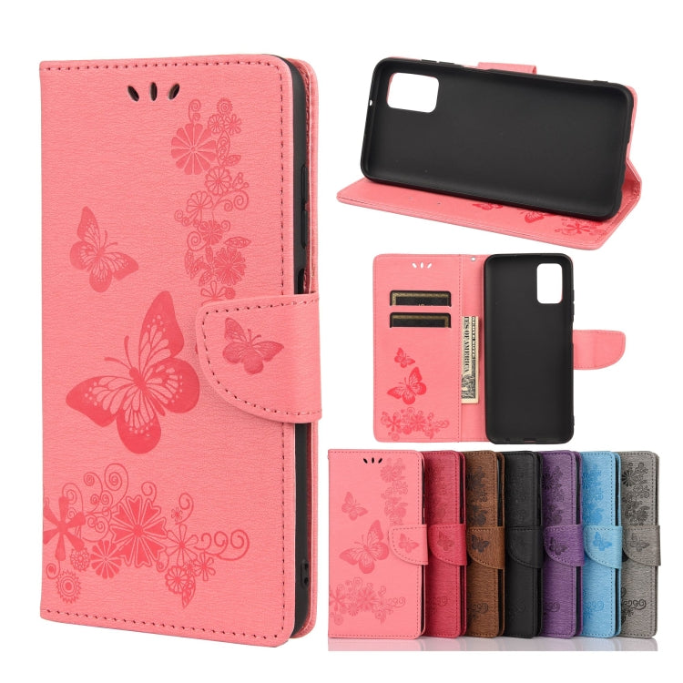 Vintage Embossed Floral Butterfly Pattern Horizontal Flip Leather Case with Card Slot & Holder & Wallet & Lanyard