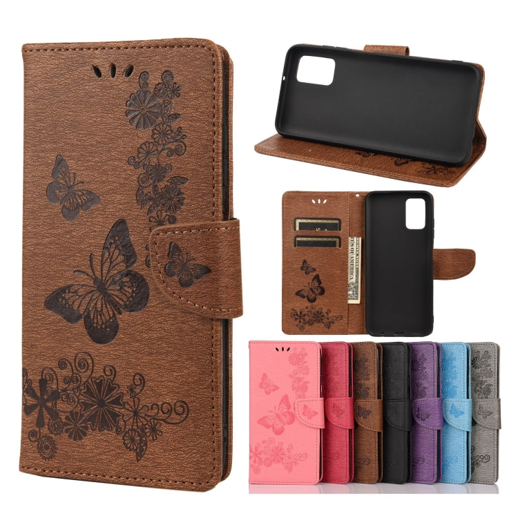 Vintage Embossed Floral Butterfly Pattern Horizontal Flip Leather Case with Card Slot & Holder & Wallet & Lanyard
