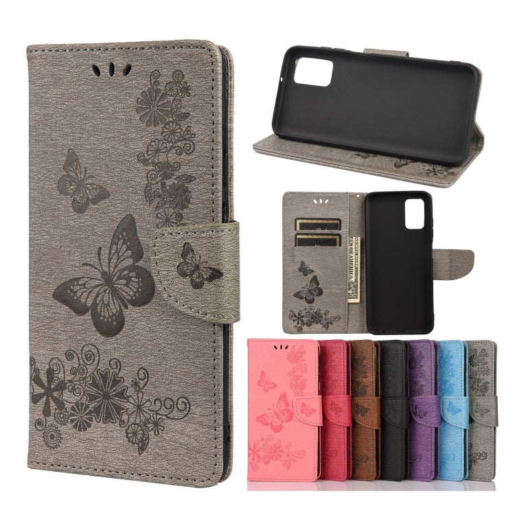 Vintage Embossed Floral Butterfly Pattern Horizontal Flip Leather Case with Card Slot & Holder & Wallet & Lanyard