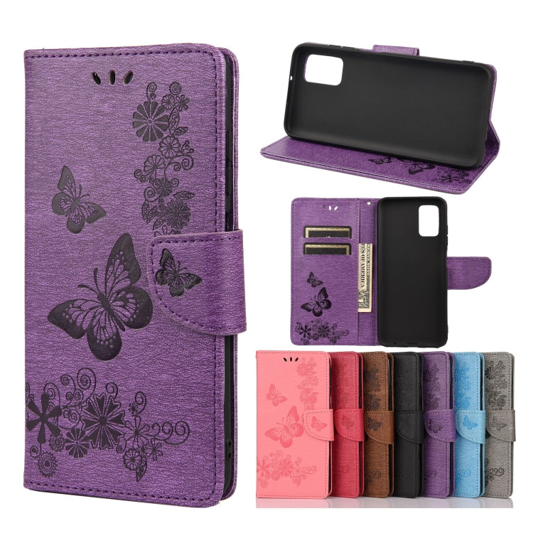Vintage Embossed Floral Butterfly Pattern Horizontal Flip Leather Case with Card Slot & Holder & Wallet & Lanyard