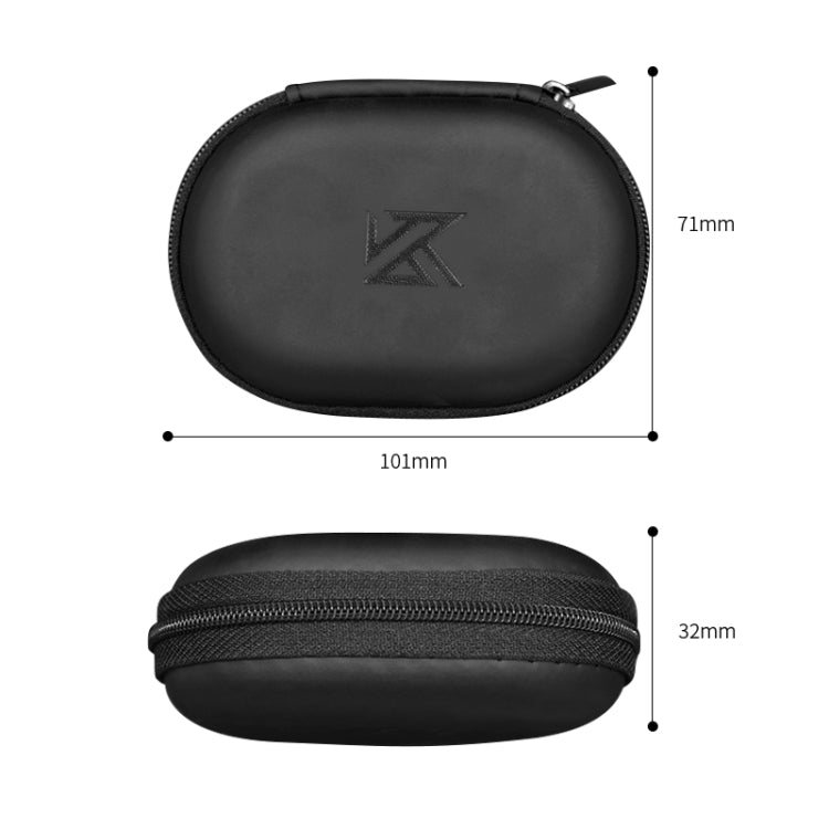KZ Portable PU Leather Oval Data Cable Charger Earphone Storage Box