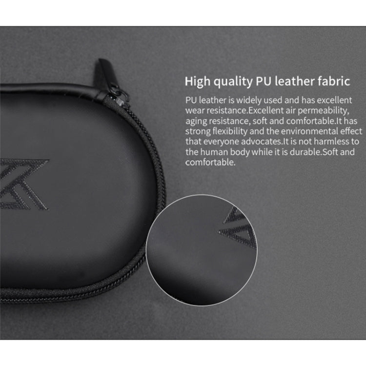 KZ Portable PU Leather Oval Data Cable Charger Earphone Storage Box