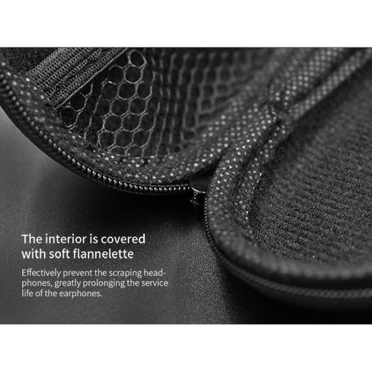 KZ Portable PU Leather Oval Data Cable Charger Earphone Storage Box